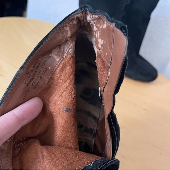 Sam Edelman Black Suede Wedge Ankle Boots Booties Size 9.5 - Picture 9 of 11